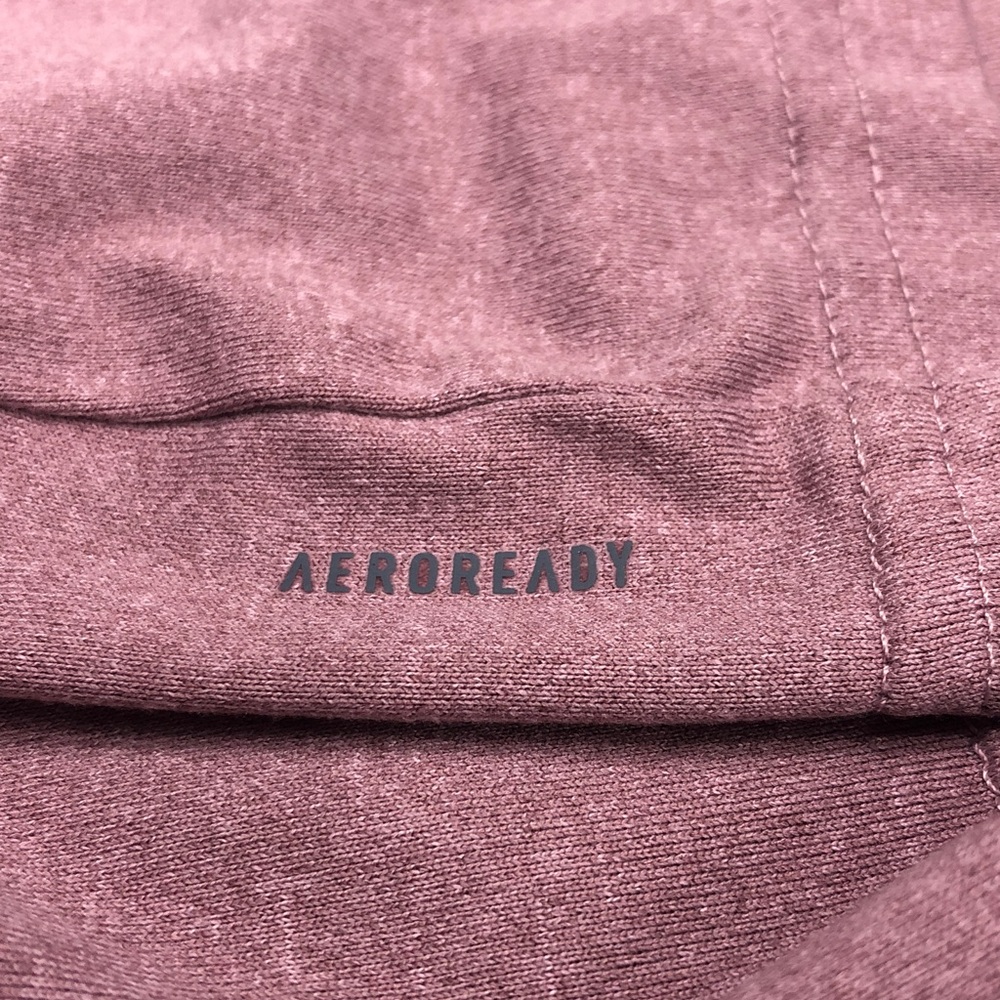 Adidas AEROREADY V-Neck Short Sleeve Tee - Light Mauve - XS - Picture 9 of 9